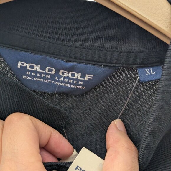 Polo Ralph Lauren Black BALTUSROL Golf Club 100% Pima Cotton Polo Shirt XL - Picture 4 of 5